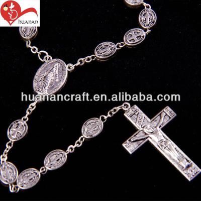 China Europe metal rosary antique flat metal bead 6*8mm for sale