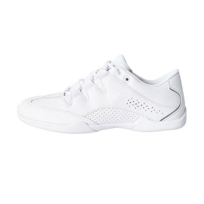 China Factory Wholesale Chearleader Cheer Shoes PU+ Mesh New Style White Cheerleading Dance Shoes Girls Lightweight Breathable Leather for sale