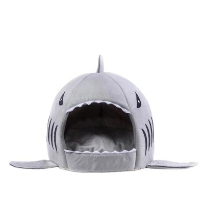 China Sustainable Cage Cave Felt 2 In 1 Folding House Shark Nest Luxury Soft Soft High Double Bed For Small Animal for sale