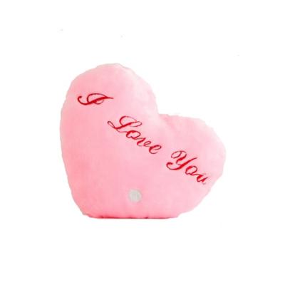 China Factory Hot Selling Colorful Glowing Led Massage Pillow China Heart Shaped Pillow Luminous Led Light Pillow for sale