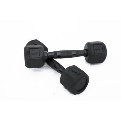 China Rubber Covered Dumbbell Cross Fitness Weights Dumbbell Gym Basic Equipment Rubber Coated Dumbbell for sale