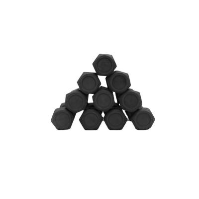 China Wholesale Cheap Black Hexagonal Set Dumbbell Gym Dumbbell Rubber Dumbbell Dumbbells Rubber Covered Weights for sale