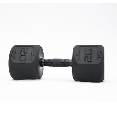 China Commercial Hex Muscle Weight Lifting Rack Dumbbell Gym Rubber Dumbbells Training Rubber Covered for sale