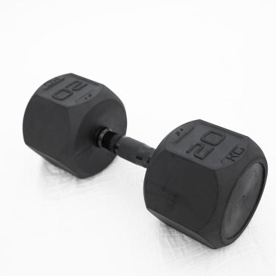 China Dumbbell Gym Equipment Home Weights Rubber Covered Dumbbell Set For Weightlifting Muscle Training for sale