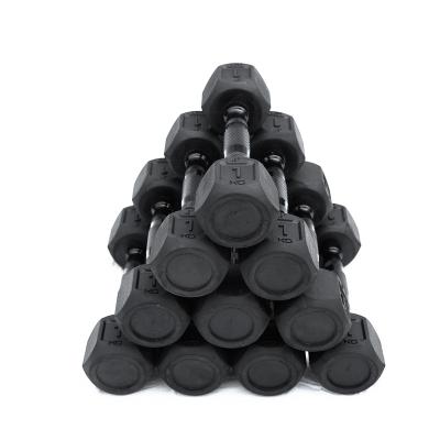 China wholesale rubber coated hex dumbbell hex dumbbell dumbbell rubber coated iron dumbbell for sale