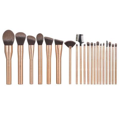 China Fan Brush Wholesale 20pcs Professional Metal Makeup Brush With Cosmetic Case Private Label Acceptable Set for sale