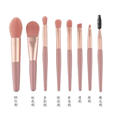 China Custom Face Logo Cosmetic Professional Synthetic Pink Marble Foundation Brush 8 Pcs Private Label Travel Makeup Brush Set for sale