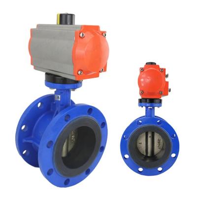 China Bundor High Efficiency 4 Inch Flanged Price 10 Per Connection Pneumatic Actuator Butterfly Valve Price for sale