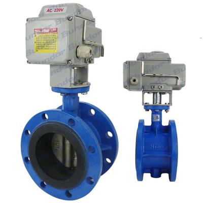 China Bundor high efficiency flanged butterfly valve by 4 inch end electric actuator for water for sale