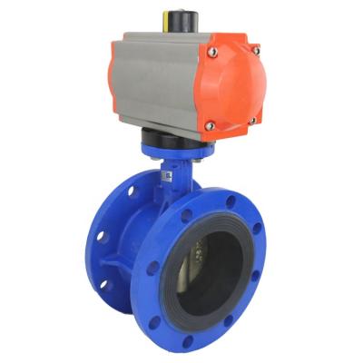 China General Bundor 4 Inch DN80 Pneumatic Butterfly Valve Flange Connection PN16 DN300 Seawater Butterfly Valve for sale