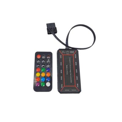 China Computer Case Factory Direct Computer Small 6 Pin RGB Interface Fan Type 4 Pin Controller For ARGB Remote Control Fan for sale