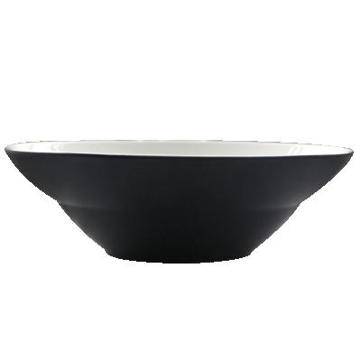 China Disposable Japanese Style Black Outside And White Inside Ceramic Bowl Cap Shaped Bowl For Dinner for sale