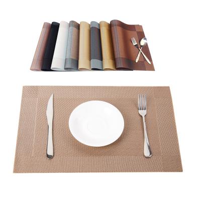 China Non Slip Wedding PVC Poly Vinyl Chloride Tableware Dish Rattan Stored Serving Place Mat Heat Resistance Square Waterproof Food With for sale