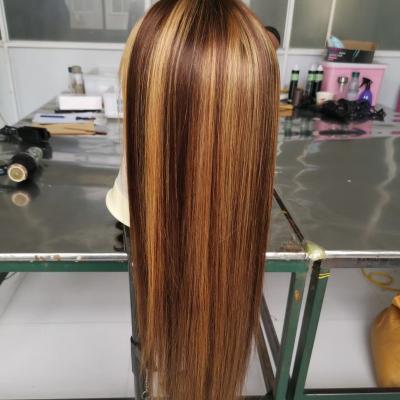 China Transparent Silky Straight Highlight Lace Wig 13x4 13x6 Hd Color Women Front Wig Wholesale Wigs For 40 Inch Full Hair Lace for sale