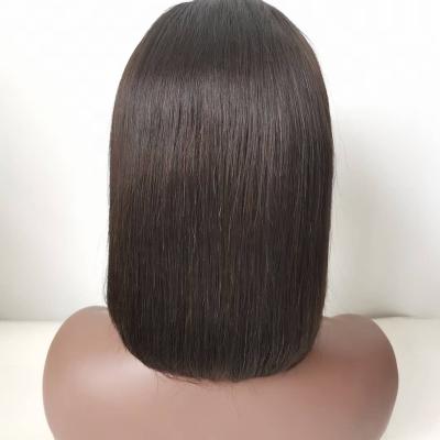 China Cheap Price Deep Wave 4x4 Closure Pre Plucked Brazilian Peruvian Short Lace Front Bob Wigs With Bangs Swiss Lace Wholesale Hair for sale