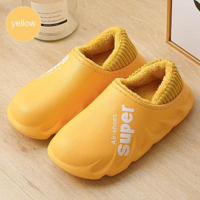 China Fashion Trend Winter Men's Warm Fluffy Shoes Waterproof Non-slip Cotton Fleece Women Sandals Slides Furry Slippers For Ladies for sale