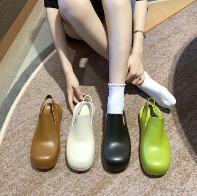 China New Style Ladies Round PVC Green Garden Clogs Shoes Girl Waterproof Rain Boots For Women for sale