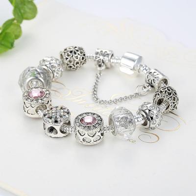 China FASHIONABLE DIY Unique Silver Jewelry Beads Luxury Heart Brand Bracelet Charm for sale