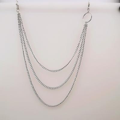 China The other retro style European and American jeans fashion body silver punk chain chain for sale