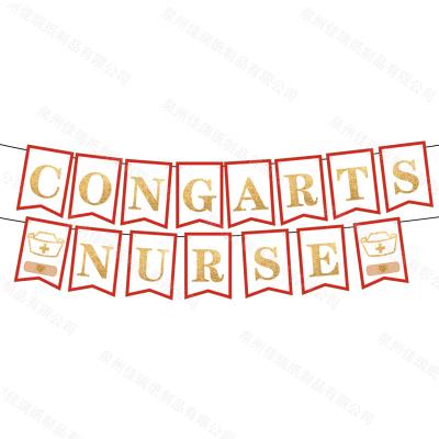 China Nurse 2022 Birthday Party Amazon Success Graduation Party Glitter Banner Sign Banner for Graduate Nurse Nursing Congrats Party Decorations for sale