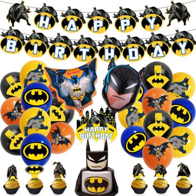 China 2022 Birthday Party Amazon Success Bat-man Theme Birthday Party Decoration Bat Superhero Happy Birthday Decoration Items for sale