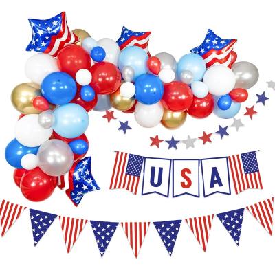 China New design Independence Day theme decoration paper banner and balloons holiday party paper supplies for sale