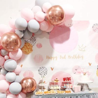 China Beauty Decorations Balloon Garland Kit, Gray Pink Latex Party Balloon and 4D Rose Gold Foil Balloons for Wedding Baby Shower Birthday for sale