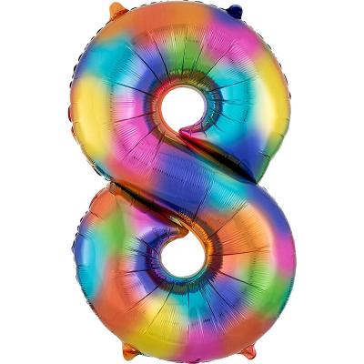 China Beauty Decorations 40 Inch Rainbow Foil Color Numbers 10 Balloon For Birthday Party Decoration Supplies for sale