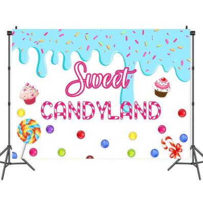 China Vinyl Candy Photography Backdrop For Kids Birthday Party Baby Shower Backdrop Party Supplies for sale