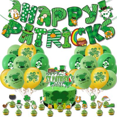 China Beauty Decorations St Patrick's Day Party Decorations, Saint Patricks Party Accessory Including Banner Cake Toppers and Balloons for Irish Party for sale