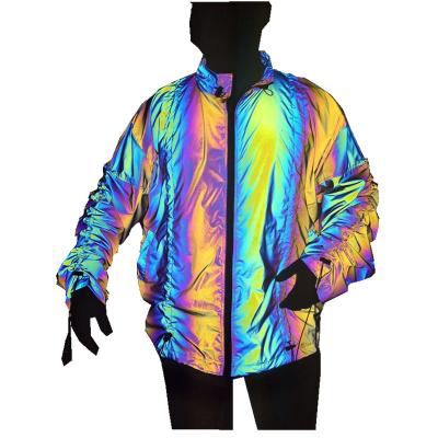 China QUICK DRY High Reflective Design Rainbow Color Plus Size Loose Anorak Waterproof Safety Winter Jacket Men Waterproof Sleepwear for sale