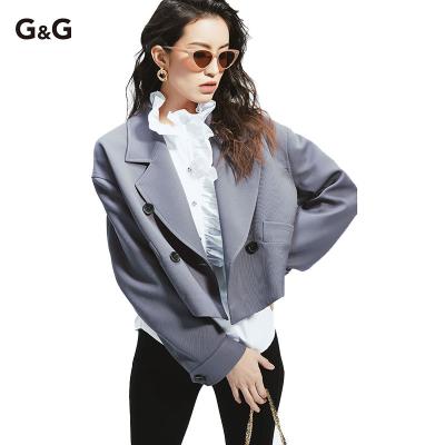 China Anti-wrinkle high quality polyester coat elegant lady in high quality fashionable jacket short coat for sale