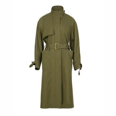 China Anti-wrinkle slim and elegant women's long trench coat unique design ladies cotton coat for sale