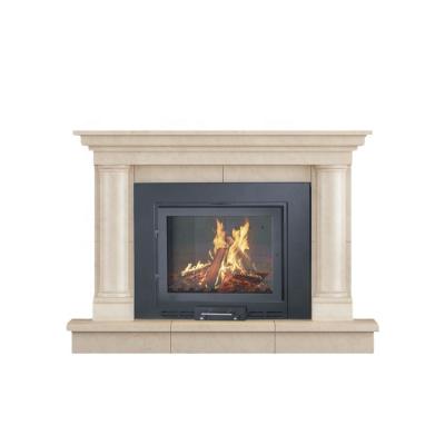 China 14kw Modern Indoor Cast Iron Wood Burning Fireplace Modern Insert Fire Place for sale