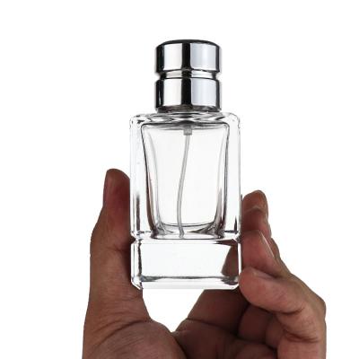 China 50ml Men's Cosmetic Perfume Bottle Perfume Glass Bottle Luxury Square Glass Perfume Bottle for sale