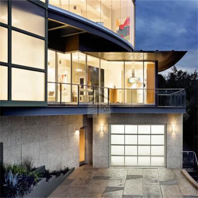 China Waterproof Modern Automatic Main Door Models Remote Control Garage Glass Door Frosted Garage Glass Door for sale