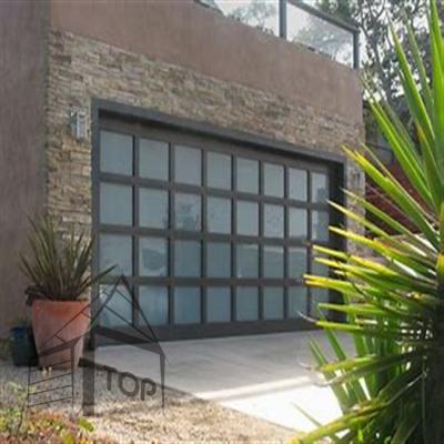 China Waterproof Custom Black Garage Door Home Glass Garage Door Insulated Frameless Glass Garage Door for sale