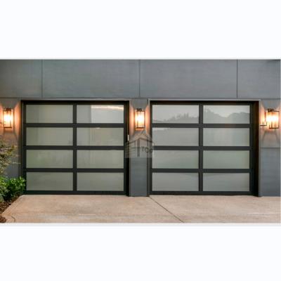 China Clear glass garage door aluminum automation garage door high quality waterproof high quality windproof glass door with word for sale