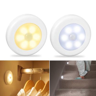 China Room Led PIR Motion Sensor 6 Night Detector Light Wireless Cabinet Light Auto On/Off Battery Power for sale