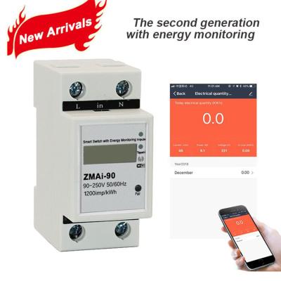 China Lifetime APP Single Phase Din Rail WIFI Smart Energy Meter Power KWH Meter IN-WIFI-01M for sale