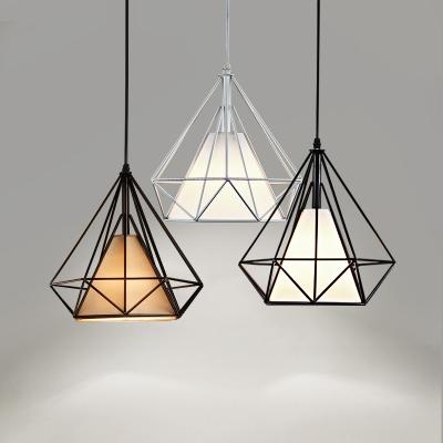 China Retro Metal Cage Shade Vintage Antique Bulb Hanging Fixture / Pendant Light 6 Colors for sale