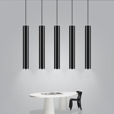 China Aluminum Cylinder Pipe Pendant Lights Black And White Shop Bar Counter Decoration for sale