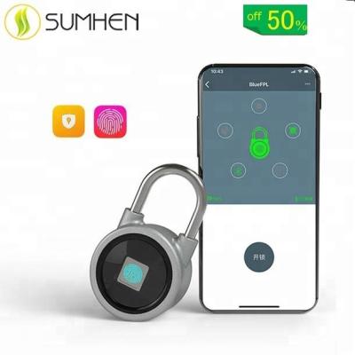 China Anti-peep Code Anti-theft Keyless APP Unlock Fingerprint Suitcase Lock Smart BT Pad Lock for sale