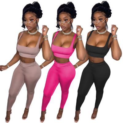 China 2021 Breathable Hot Sale Workout Clothing Yoga Sets Women 2 Two Piece Pants Sets Breathable Fitness Sportswear for sale