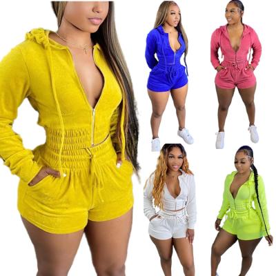 China Breathable Lack Pants Set Fashion 2 Piece Sweat Two Piece Short Set Womens Hoodies Tops Velvet Sports Casual Wear for sale