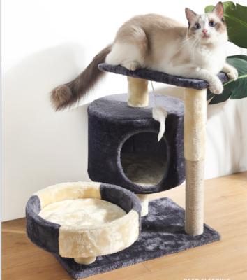 China Latest new two color three-layer cat climbing frame viable wholesale pet supplies toy cat litter integrated cat climbing frame for sale