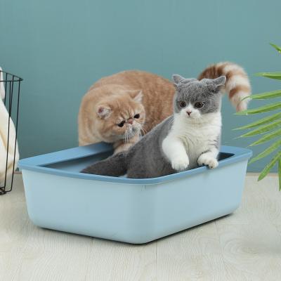 China Hot Selling Cat Litter Box Anti-Splashing Cat Litter Suppliers Large Sustainable Cat Litter Box Partially Enclosed Garbage for sale