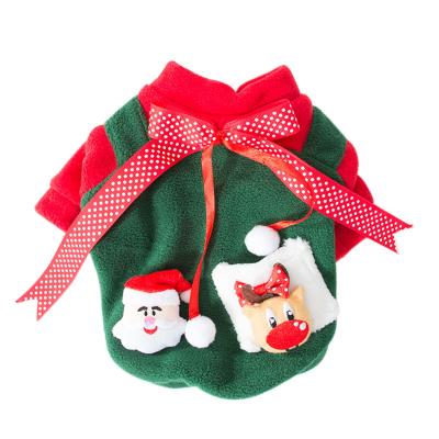 China Cute Cartoon Christmas Hoodie Stocked Biped Dog Thickened Pet Dog Clothes Cat Clothes Fall And Winter Small Pet Clothes Winter for sale