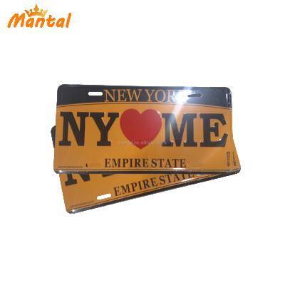 China Personalized NY Love Me Custom Car Number License Plate 30*15cm for sale