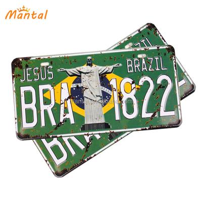 China Souvenir Brazil Decorative Personalized Custom License Plate 30*15cm for sale